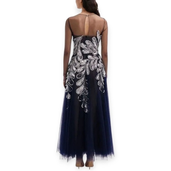 OSCAR DE LA RENTA Fern Crystal Embellished Ankle Length Tulle Gown 10 NWT - Picture 8 of 12